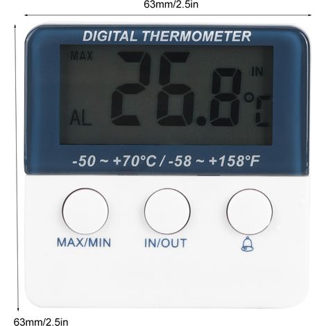 Thermomètre Numérique Électronique avec Sonde Alarme Intérieur Extérieur Mini (1/5)