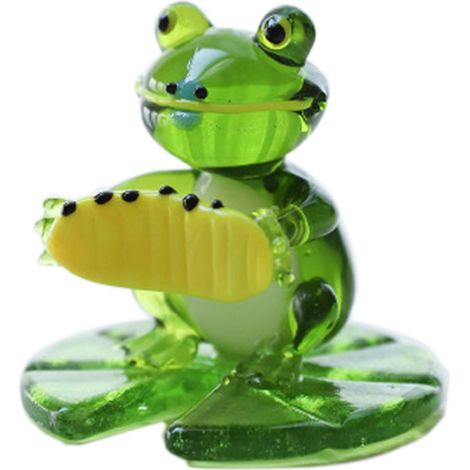 Figurines de grenouilles en verre soufflé à la main, sculptures miniatures d'animaux, cadeaux et décorations pour la maison ou le bureau. (1/5)