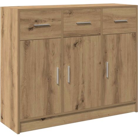 Aparador de madera de ingeniería roble artisan 91x28x75 cm vidaXL