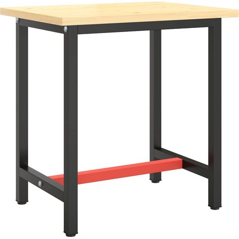 vidaXL Estructura banco de trabajo metal negro y rojo mate 70x50x79cm (1/2)