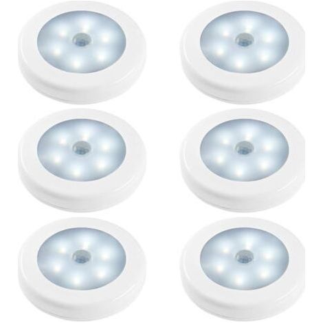– Lampes de nuit à détecteur de mouvement – Lot de 6 LED – Capteur de luminosité – Installation facile avec aimants – Pour chambre, couloir, escalier (1/5)