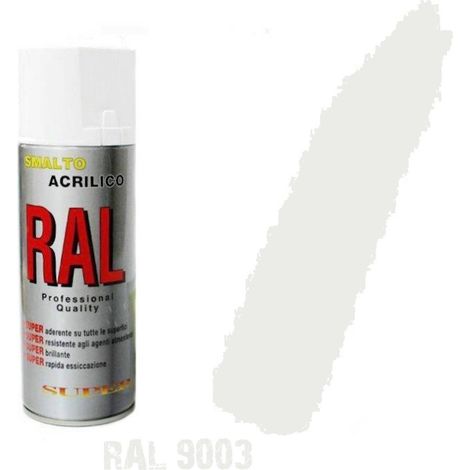 Bomboletta Spray Bianco Segnale Ral 9003 Acrilico Vernice Brillante Lucido Graffici
