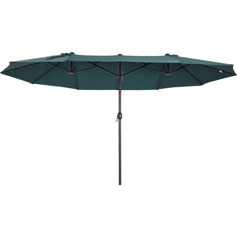 Ombrellone da Giardino 4,6x2,7 m Palo Ø48 mm Doppio Tetto Verde (1/5)