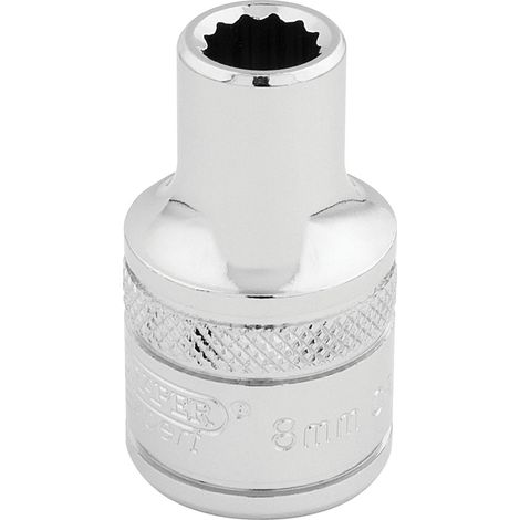 Draper Hi-Torq 1/2 Inch Drive 8mm 12-Point Chrome Socket (Standard Length, Model 33038)