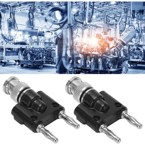 J.20021 BNC-Stecker auf zweireihigen Bananenstecker-Adapter, 4 mm Bananenstecker, Laternenstecker auf BNC, paarweise erhältlich. (1/5)