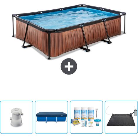Exit-toys Piscina Exit Rettangolare - Effetto legno - 300x200x65 cm - 7-pezzi  SCB62 (1/5)