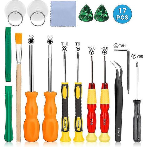 Kit d'outils de réparation pour consoles de jeux vidéo, comprenant un tournevis 17 en 1 (1/5)