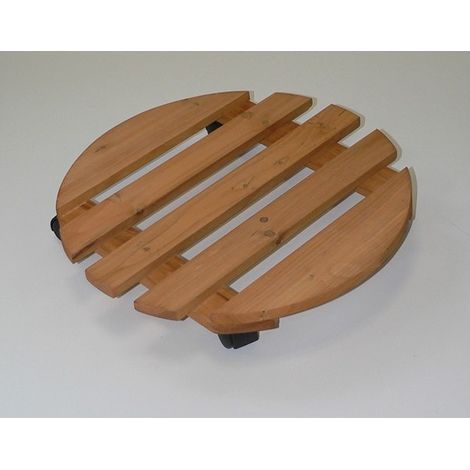 Roule Pot Rond Naturel Support Mobile Pour Pots De Fleurs - Nortene