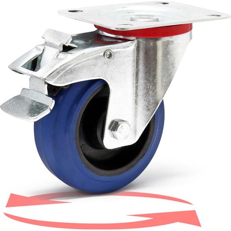 Rueda giratoria de transporte 100mm Plástico Freno 150kg Marcha suave Rueda muebles Carga pesada (1/2)