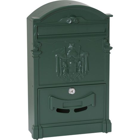 ARREGUI Residencia D-2151/V boîte aux lettres murale de style rétro classique en aluminium, taille M (A4), vert