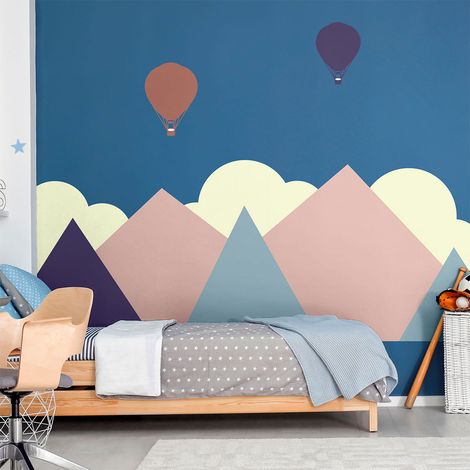 Stickers muraux enfants - Décoration chambre bébé - Autocollant Sticker mural géant enfant montagnes scandinaves NARVIK - 50x65cm (1/5)