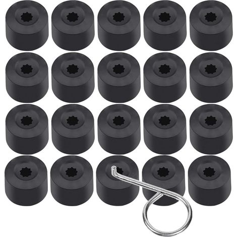 Capuchons de boulon - Roue - 17 mm - Hexagonaux - Universels - Lot de 20 (1/5)