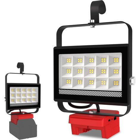 60W LED Floodlight, Work Light for 18V Mil-wau-kee Battery, 4500LM mobile Light for Camping Car Repairs Construction (No (1/5)