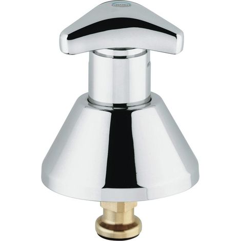 Grohe Oberteil, DN 20, mit langem Kegel, für UP-Ventile 3/4", Sitztiefe 42mm, Trecorn-Griff, Markierung Blau, Chrom, 11309000 (1/2)