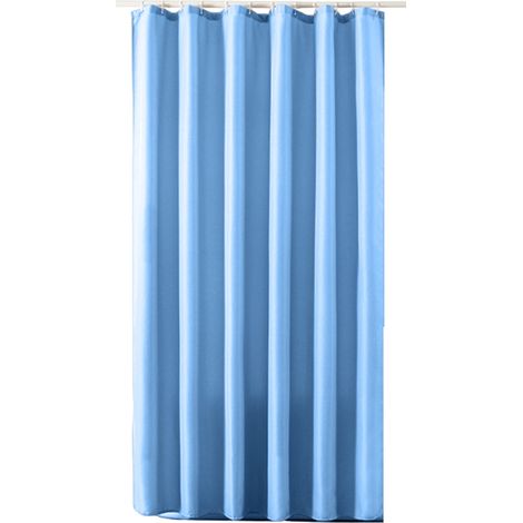 Rideau de douche en lin, imperméable et résistant, avec ourlet lesté pour baignoire et douche, œillets antirouille, bleu royal infroissable (1/5)