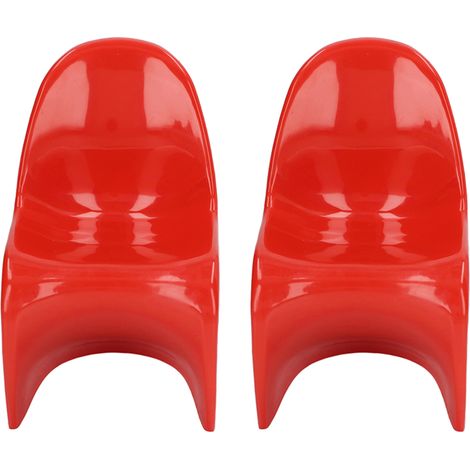 2pcs Chaises Miniatures 1/6 Échelle, Style Décontracté Mignon, DIY Petit Plastique 14x9x8cm, Jouets Maison de Poupée Décorations Rouges (1/5)