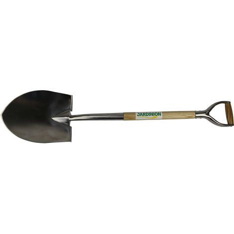 Pelle en acier inoxydable et frêne Bêche à poignée en Y, pelle en bois - 105cm, lame: 30cm x 21,5cm