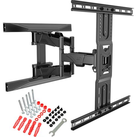 Support Mural TV Orientable Robuste pour écrans 45-75 Pouces LED LCD Support TV avec VESA Max de 600 x 400 mm, jusqu'à 45,5 kg, 2020-P6 Noir (1/5)