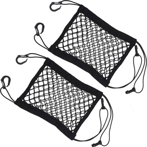 2 Pièces Filet Moto avec Crochets, Filet Élastique de Rangement pour Moto, Vélo, Scooter, Parfait pour Fixer Casques, Bagages et Accessoires