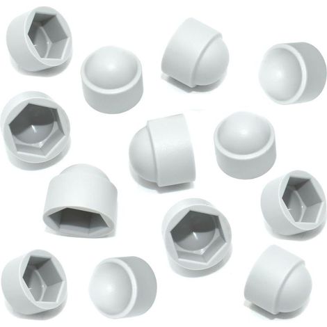 20pcs M10 White Plastic Hex Nut Cover Caps (17mm Wrench) for Hex Nuts and Bolts