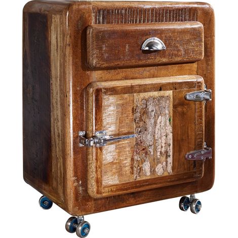FREEZY 43 Comodino in legno riciclato - laccato / multicolore 55x38x70