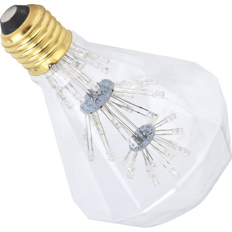 Ampoule décorative en verre de style antique, ampoule pour cour et festival, ampoule LED Edison ciel étoilé, ampoule à filament en verre à sommet plat brique et pierre, culot E27, 3W, modèle lumière c (1/5)