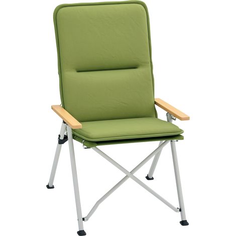 Outsunny Padded Camp Chair Outdoor High Back Folding Recliner with Bag Green (1/5)