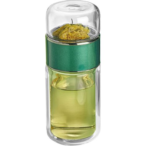 Gobelet infuseur à thé transparent double paroi isolante de 280 ml pour une infusion quotidienne. (1/5)