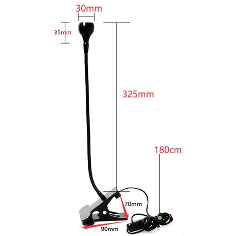 3W 395NM Flexible Schwanenhals-UV-Lampe zum Trocknen von Nagellack, tragbare LED-Tischlampe mit Klemme