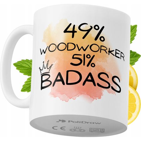 Tazza divertente e umoristica per falegname, ideale per caffè e tè, con grafica e testo divertenti. Perfetta per compleanni, onomastici e festività. Tazza premium per occasioni speciali, per casa, uff (1/5)