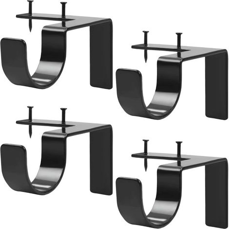 Ensemble de 4 supports de tringle à rideaux sans perçage, se fixent directement dans le cadre de la fenêtre, décoration de chambre (1/5)