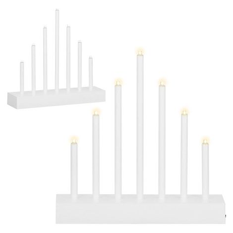 Candelabro d'avvento a 7 candele LED, bianco. (1/5)