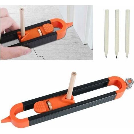Calibro di contorno con blocco, strumento per profili, righello di misurazione per la lavorazione del legno, strumento di duplicazione di contorni irregolari (1/5)