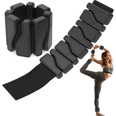 Lot de 2 poids pour cheville et poignet, 0,45 kg/0,9 kg chacune, poids de cheville, poids réglables pour jambes et bras, ensemble pour pilates, jogging, marche, entraînement, yoga (1/5)