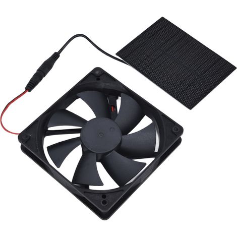 Ensemble de ventilateur d'extraction solaire professionnel avec panneau solaire pour poulaillers, serres, abris et maisons d'animaux (3 W) (1/5)