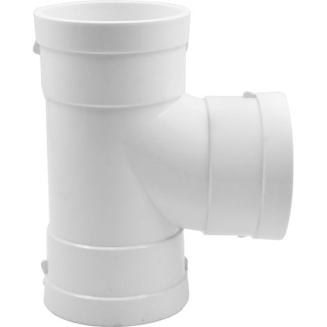Té sanitaire droit en PVC 75 mm, raccord de canalisation à 3 voies pour évacuation, déchets et ventilation (1/5)