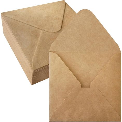 50 Square Envelopes 155 x 155 mm Kraft Paper 120 g/m² Brown (1/5)