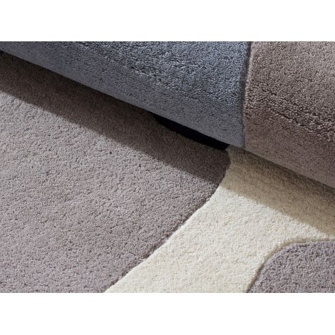 Tapis tufté 100% laine à motifs abstraits - 160 x 230 cm - Multicolore - 2400g/m² - ELINA