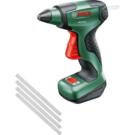 Bosch pistola de pegar a batería PKP 3,6 LI (batería integrada, 3,6 V, con 4 barritas de encolado Ultra Power)