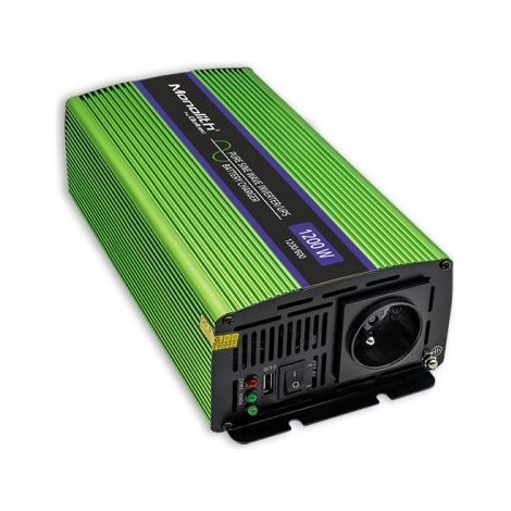 Convertitore di tensione Qoltec Monolith ricarica batterie UPS 600W 1200W da 12V a 230V Onda sinusoidale pura (1/3)