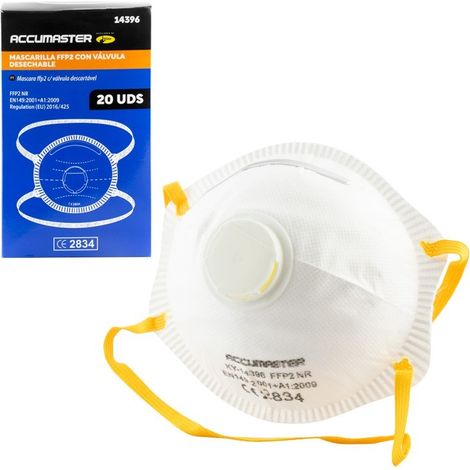Mascarilla FFP2 NR ACCUMASTER con válvula exhalante y almohadilla nasal (1/5)