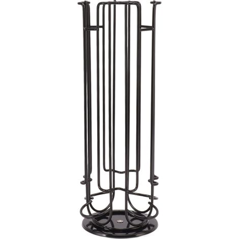 Support de 24 capsules de café, présentoir rotatif à 360°, étagère de rangement pour dosettes, noir. (1/5)