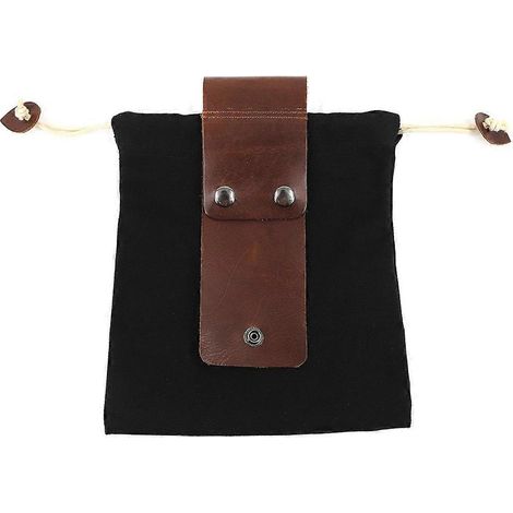 Sac à fruits portable d'extérieur, pliable, en cuir et toile, pour la cueillette de fruits et le rangement des baies. Idéal pour le camping et les activités de plein air.