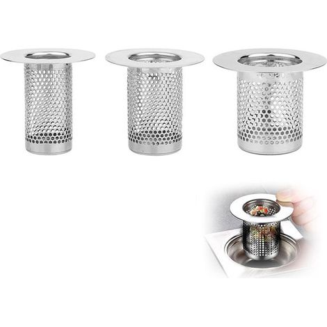 Colector de pelo para desagüe de ducha, 3 tamaños, colector de pelo para plato de ducha, filtro de acero inoxidable, filtro para desagüe de lavabo de baño (1/5)