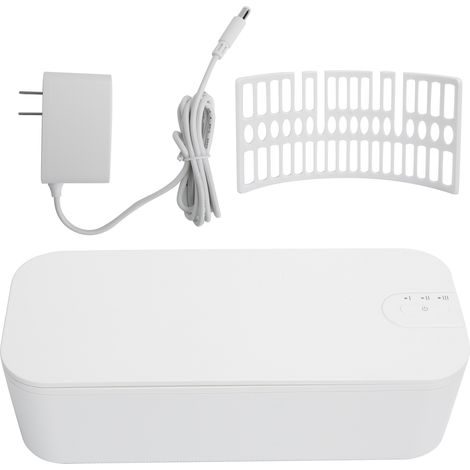Nettoyeur à ultrasons rectangulaire JL020 24W 100-240V prise US pour bijoux, lunettes et accessoires – Machine de nettoyage ultrasonique compacte, efficace et polyvalente. (1/5)