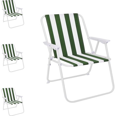 4er Set Campingstuhl Grün/Weiß gestreift-MPO2600GW-4 (1/2)