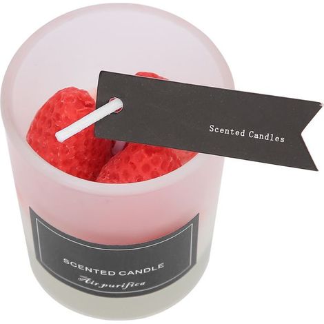 AUCUNE bougie mignonne Bougie d'aromathérapie en forme de Fruit rouge, bougie romantique mignonne et Portable, hygiene oreille (1/5)