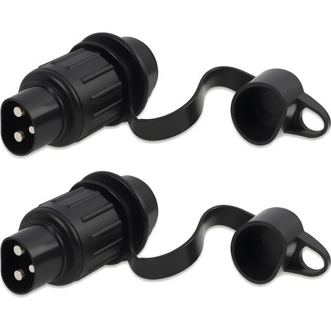 2 Pièces 3 Broches Prise de Remorque, Connecteurs de Remorque 3 Broches 12V, Prise Étanche pour Tracteur, LKW, KFZ, Connecteur Plat pour Machines Agricoles, Les Standards Européens (1/5)