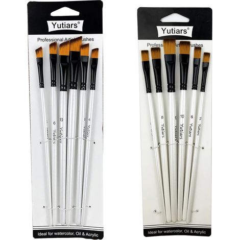 Ensemble de Pinceaux de Peinture, Cheveux en Nylon Durables, Poignées en Bois, F-X (1/2)
