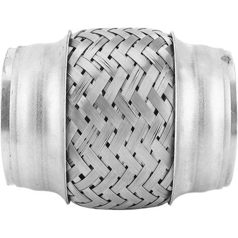 Soufflet d'échappement, soufflet de tuyau d'échappement universel, tresse en acier inoxydable, tuyau flexible, diamètre 2,5 pouces, longueur 4 pouces (1/5)